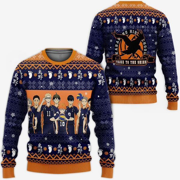 Divesart - Karasuno Ugly Christmas pusero ja huppari Haikyuu Anime Xmas Shirt